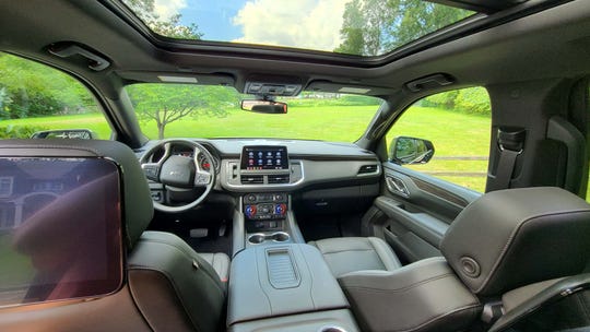 The second row of the 2021 Chevy Suburban gets a palatial view with the sunroof.