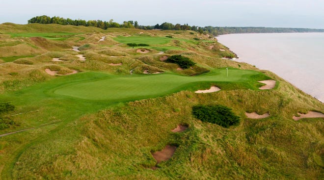 The par 3 12th hole at Whistling Straits.