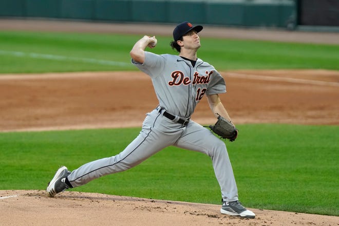 Casey Mize delivers in the first inning against the White Sox on Wednesday night.
