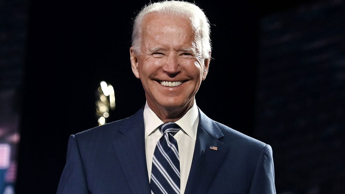 Former vice-president and Democratic presidential nominee Joe Biden stands on stage at the end of the third day of the Democratic National Convention, being held virtually amid the novel coronavirus pandemic, at the Chase Center in Wilmington, Delaware on August 19, 2020.