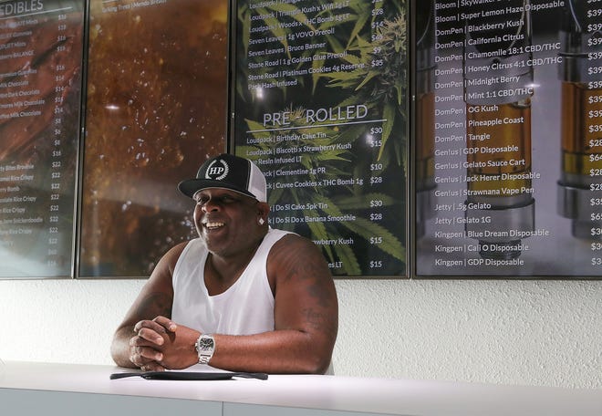 Willie Holland talks about his cannabis dispensary and lounge Green Dragon in downtown Palm Springs, July 21, 2020.