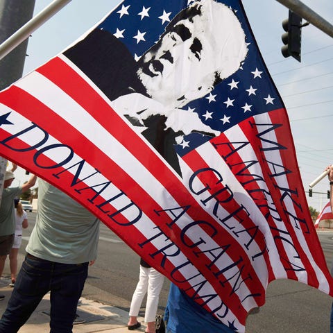 Protesters rally against a mask mandate in Las Veg