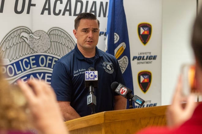 Mayor President Josh Guillory holds joint press conference with Chief of Police Scott Morgan, Sheriff Mark Garber, Fire Chief Robert Benoit, and Parish Councilman Abraham Rubin. Saturday, Aug. 22, 2020.