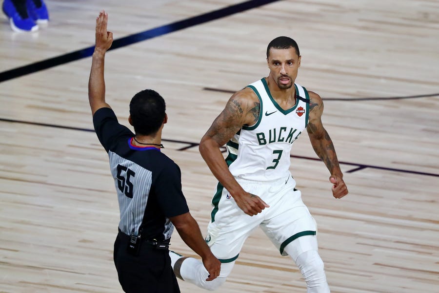 Milwaukee Bucks guard George Hill during Game 1 against the Orlando Magic.