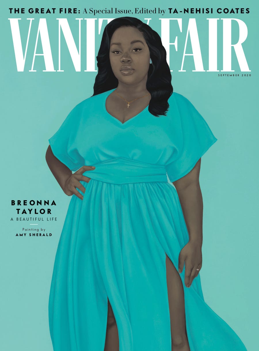 Breonna Taylor portrait by Amy Sherald on the cover of the September Vanity Fair.