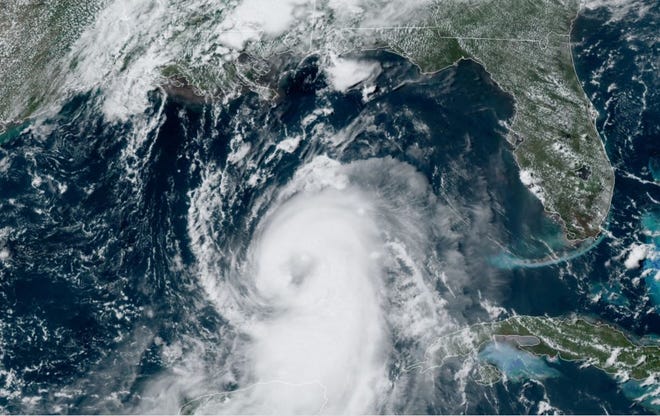 Category 1 Hurricane Laura on Aug. 25, 2020.