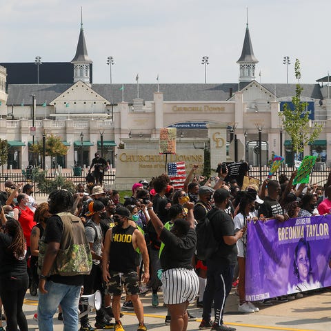 Protesters gather on Central Avenue in front of Ch