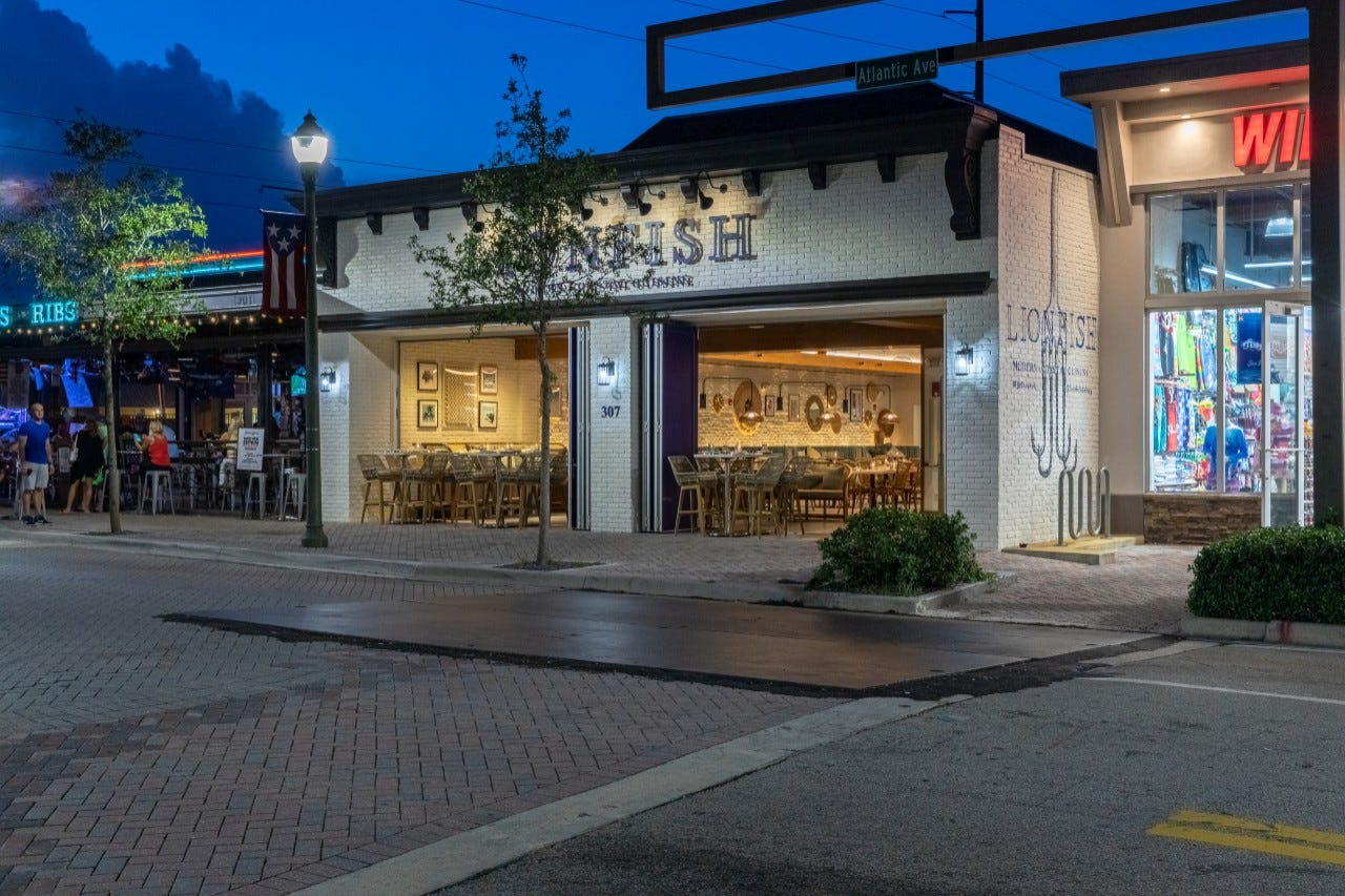 Lionfish is located on Atlantic Avenue in Delray Beach's dining district. [Photo by Eric George]