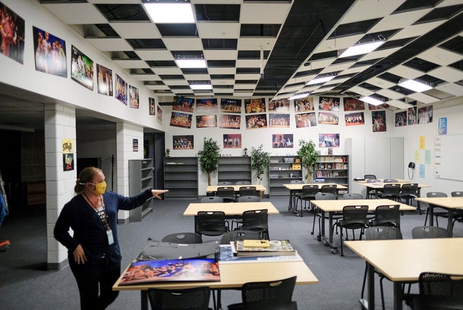 A theater classroom is shown here on Tuesday, Aug. 25, 2020, at Sartell Middle School.