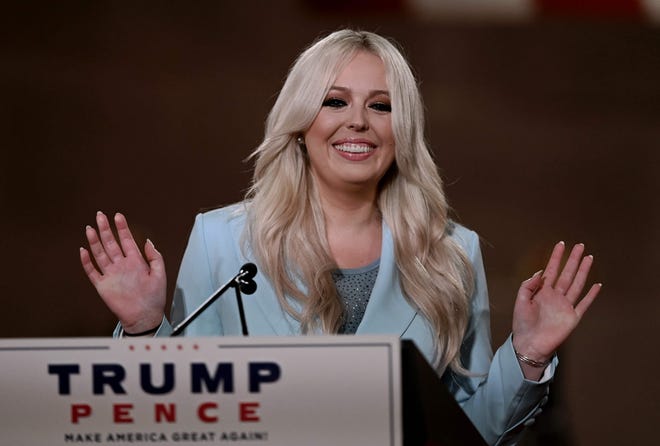 Tiffany Trump delivers a pre-recorded speech at the Andrew W. Mellon Auditorium in Washington, DC, on August 25, 2020, on the second day of the Republican National Convention.