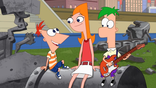 Candace (voiced by Ashley Tisdale) teams up with bros Phineas (Vincent Martella) and Ferb (David Errigo Jr.) in the animated "Phineas and Ferb the Movie: Candace Against the Universe."