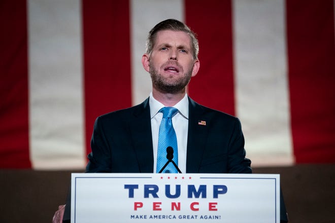 Eric Trump, son of U.S. President Donald Trump, pre-records his address to the Republican National Convention at the Mellon Auditorium on August 25, 2020 in Washington, DC. 603791