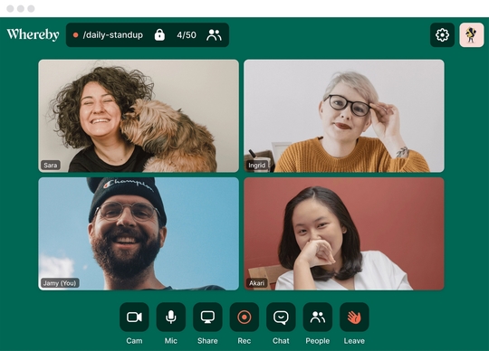 The video conference app Whereby