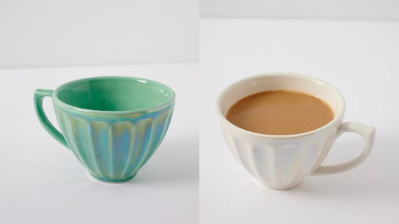 Sip in style with these iridescent latte cups.