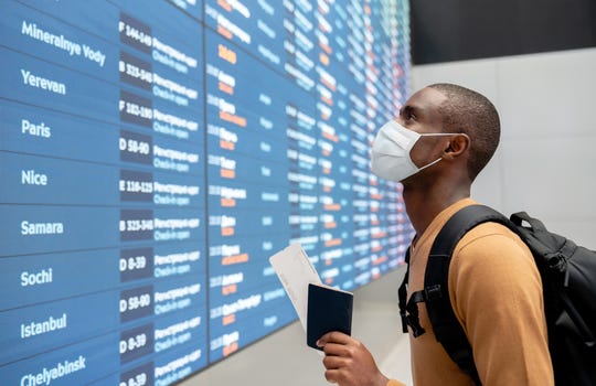 Passengers are required to wear a mask while flying by all major U.S. airlines, as well as at the airport.