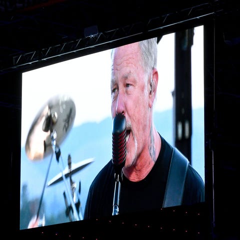 James Hetfield of Metallica performing a pre-recor