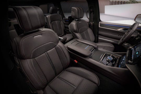 Grand Wagoneer Concept features synthetic, sustainable upholstery.