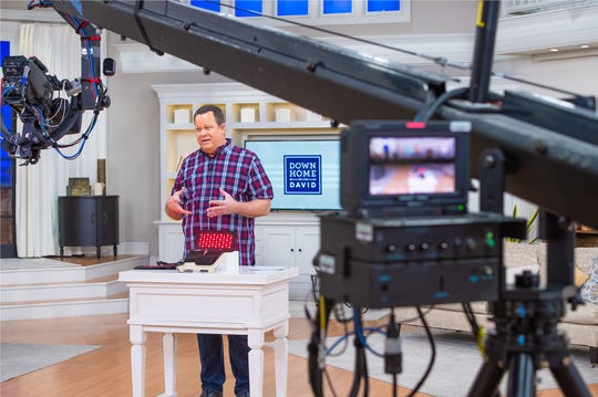 Host David Venable appears on 'Down Home with David,' one of his QVC shows, from the network's studio in West Chester, Pennsylvania.