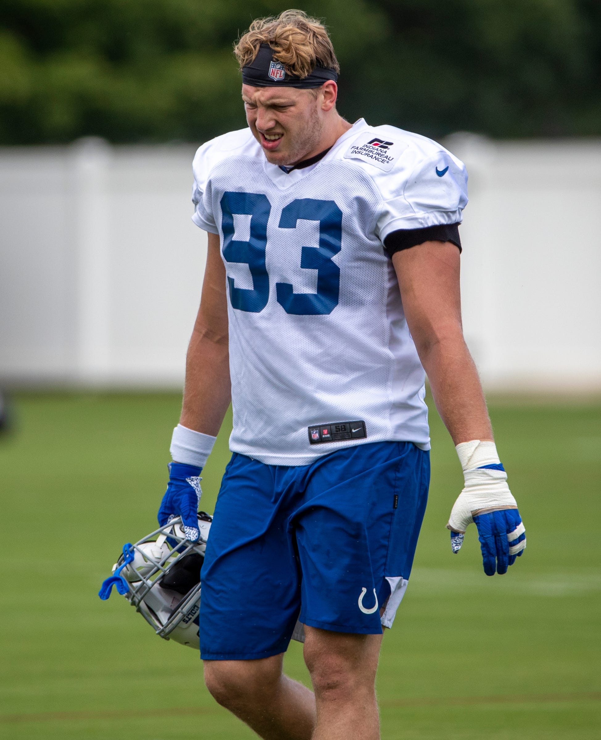 Robert Windsor walks off the Indianapolis Colts practice field on Sept. 3, 2020. The Fond du Lac native announced his retirement on a Twitter post late Wednesday night.