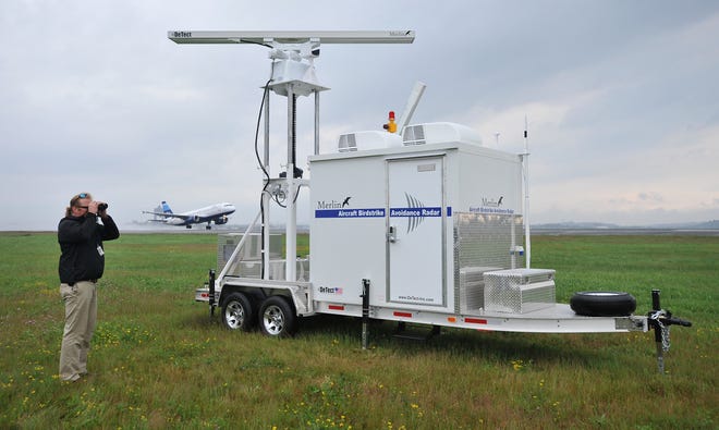 A radar unit deployed to help avoid aircraft bird strikes at Logan International Airport in Boston. Radar has long been used to track birds. Now a website created by Cornell University is tracking migration patterns and providing maps for bird-watchers and policy makers.