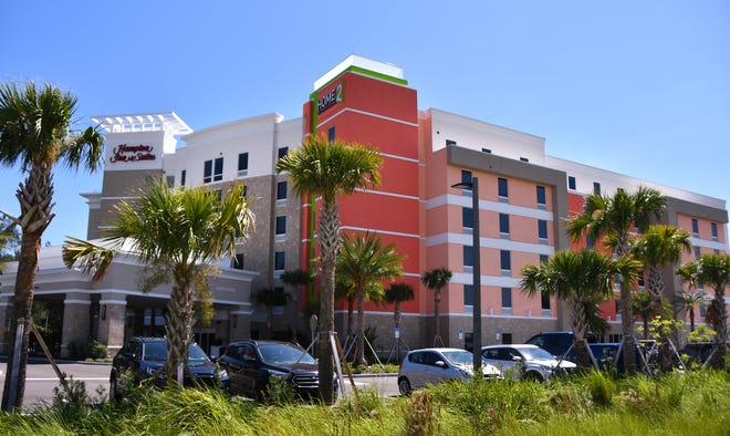These "dual-property" hotels, which share a lobby, opened in April in Cape Canaveral. They are the 116-room Hampton Inn & Suites Cape Canaveral Cruise Port and the 108-room Home2 Suites by Hilton Cape Canaveral Cruise Port.