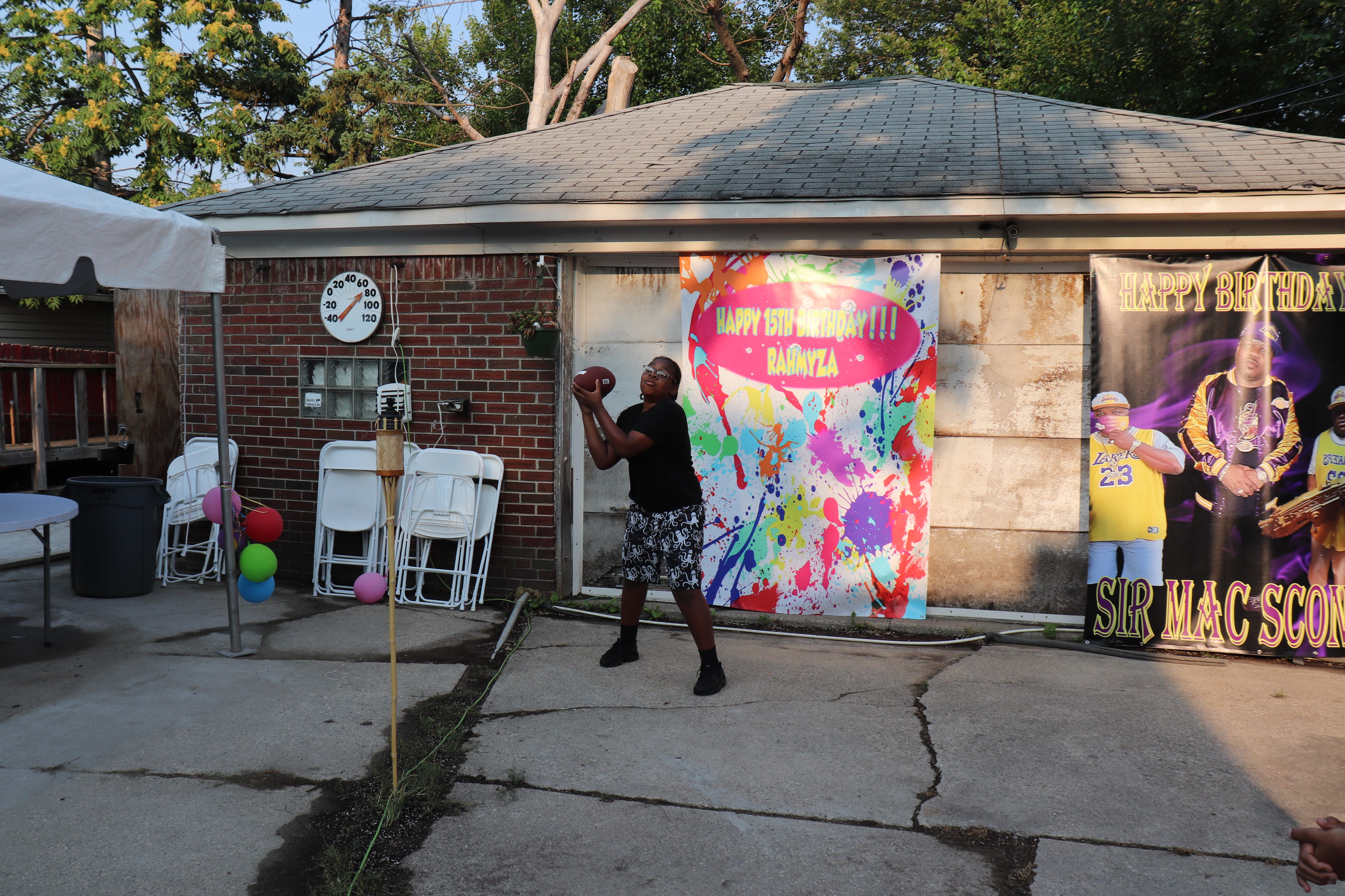 My cousin Messiah Bethel, 12, throws a football to my other cousin in my backyard in Detroit the day after my 15th birthday on August 26, 2020. Massiah really wanted me to take a picture of him throwing the ball and so I did! We fight a lot but we still both care about each other, making this photo dear to me with the feeling of happiness it radiates.
