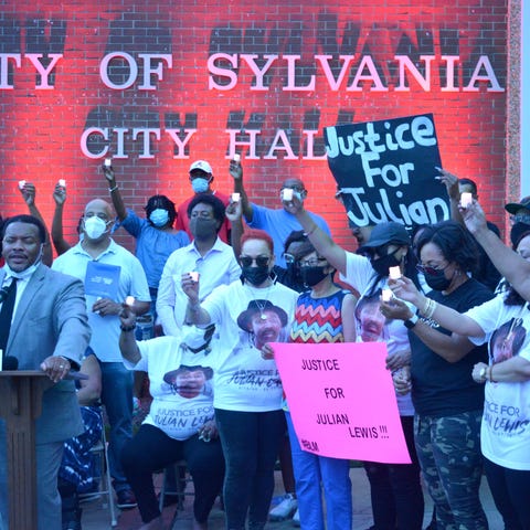 The Aug. 14 vigil for Julian Lewis in Sylvania, Ga