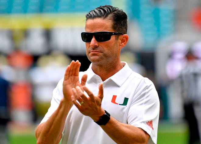 Manny Diaz called his first year as head coach of the Miami Hurricanes 'excruciating.' [Steve Mitchell-USA TODAY Sports]