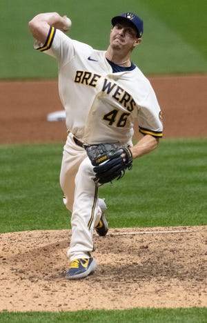 Corey Knebel was tagged for 11 hits, including four home runs, and seven runs over 6⅔ innings before the Brewers sent him to the alternative training site in Appleton.