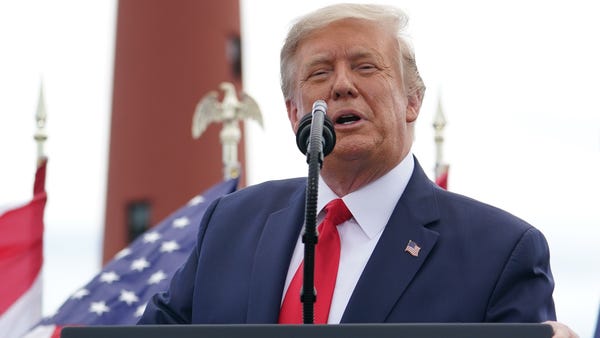 US President Donald Trump speaks on the environmen