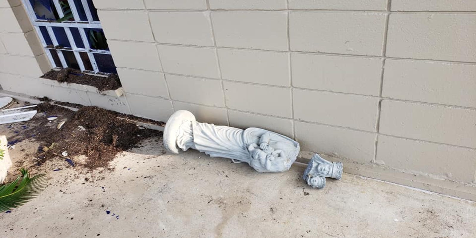 Vandal destroys exterior of Louisiana Catholic church in two-hour rage
