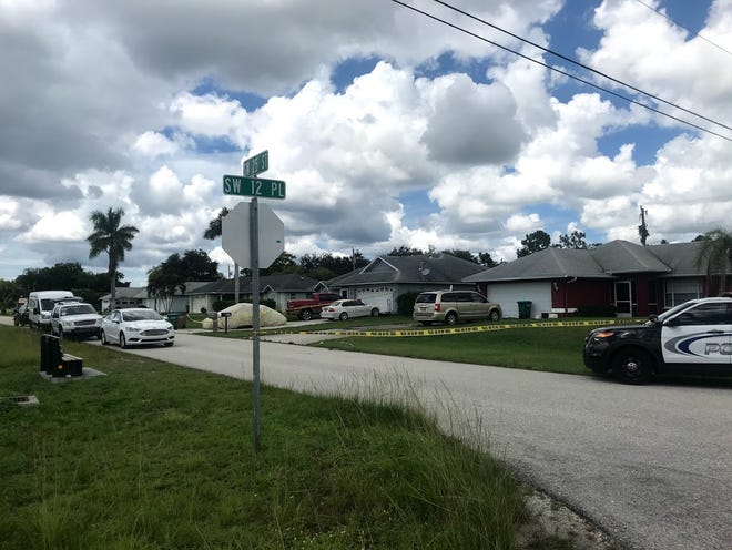 Cape Coral Police Department block off SW 25th Street from SW 12th Place to SW 13th Place with crime scene tape on Thursday, Sept. 10, 2020, for an investigation.