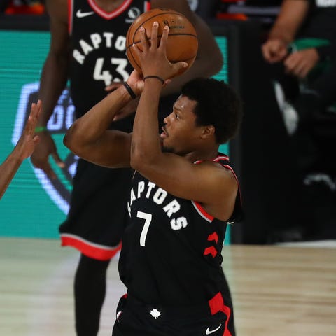 Kyle Lowry scored a game-high 33 points for the Ra