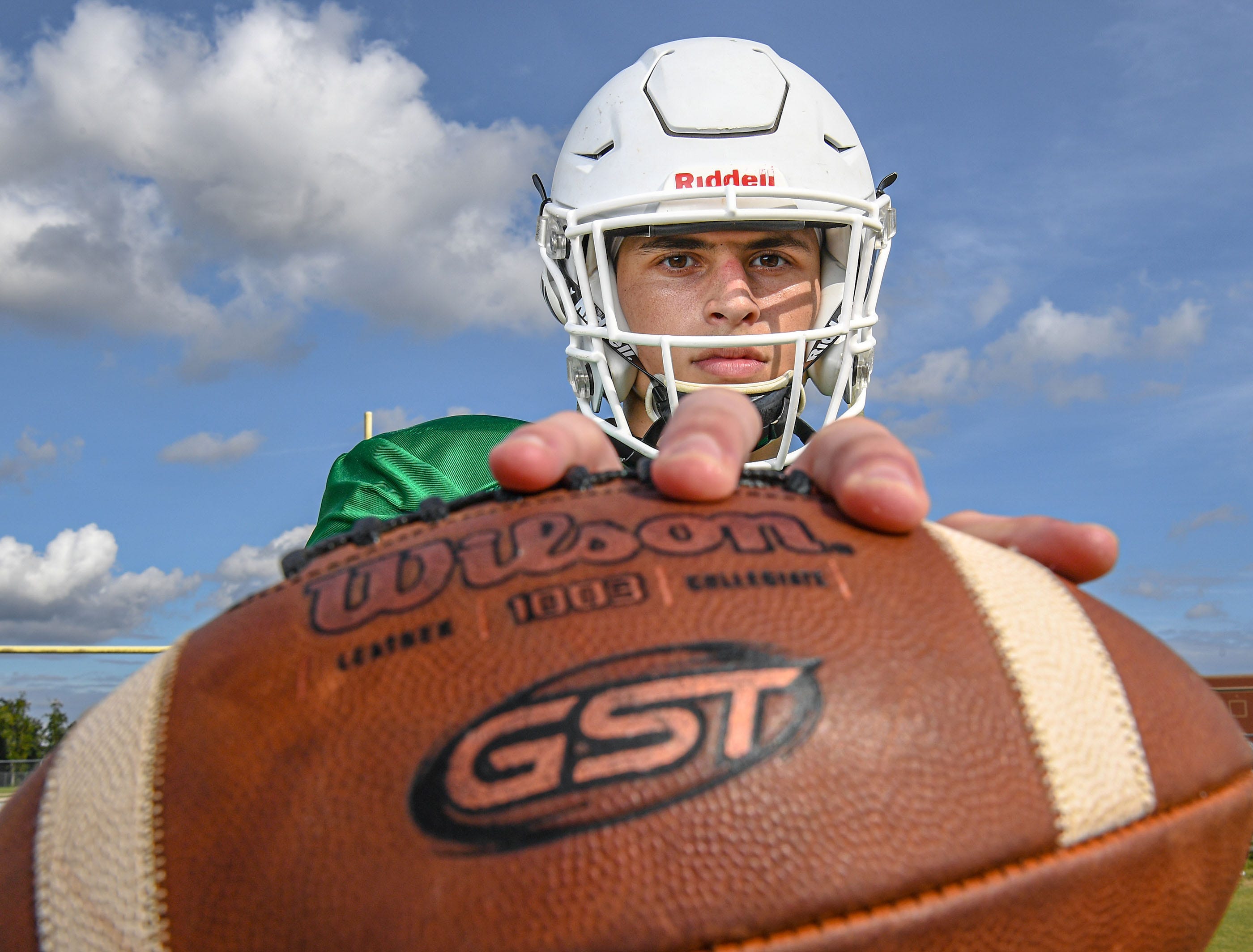 Easley football wide receiver Christian Santana in Easley, S.C. September 2020. 