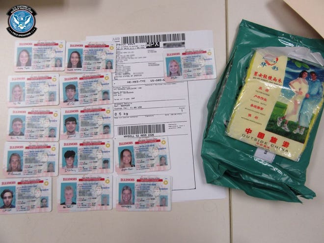 These fake driver's licenses were seized by Cincinnati's U.S. Customs and Border Protection agents at the express consignment hub in Erlanger.