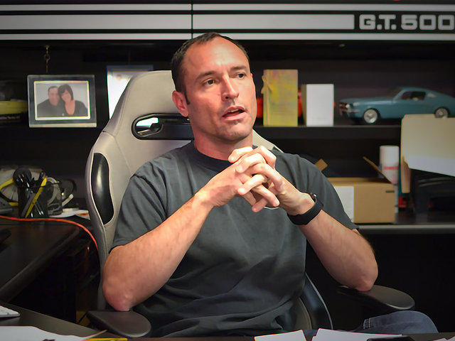 Jason Engel, co-owner and lead designer at Classic Recreations based in Dallas, in Yukon, Oklahoma in 2018.