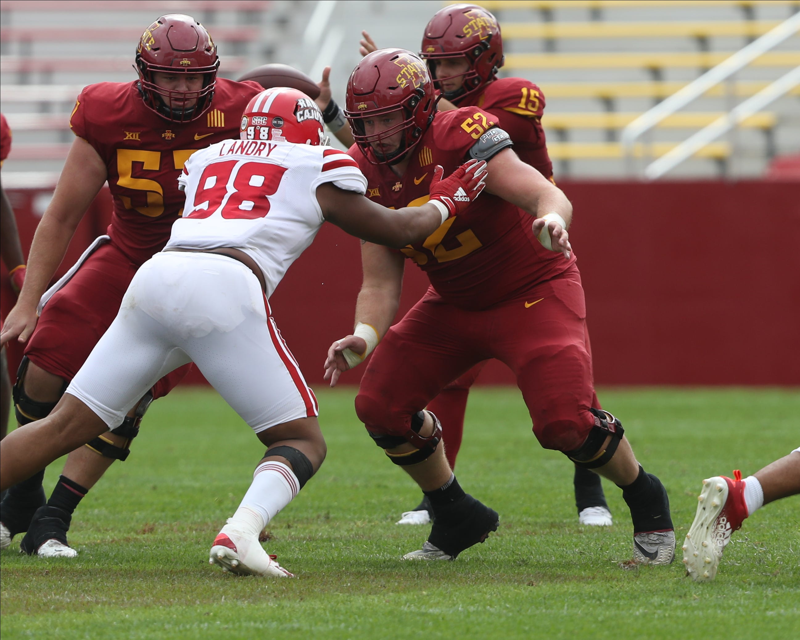 Iowa State football lineman Trevor Downing enjoys a productive spring