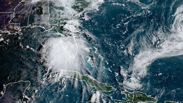 Tropical Storm Sally is seen in a satellite image 