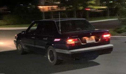 DeLand police need help identifying the owners of this Volvo who robbed an auto parts store on Saturday night. [DeLand Police Department]