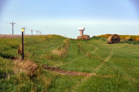 Tire tracks are visible on the side of the highway on Monday, September 14, where Joe Boever's truck sat Saturday night when he was killed while walking back to the vehicle outside of Highmore, SD. Attorney General Jason Ravnsborg was involved in the fatal crash.