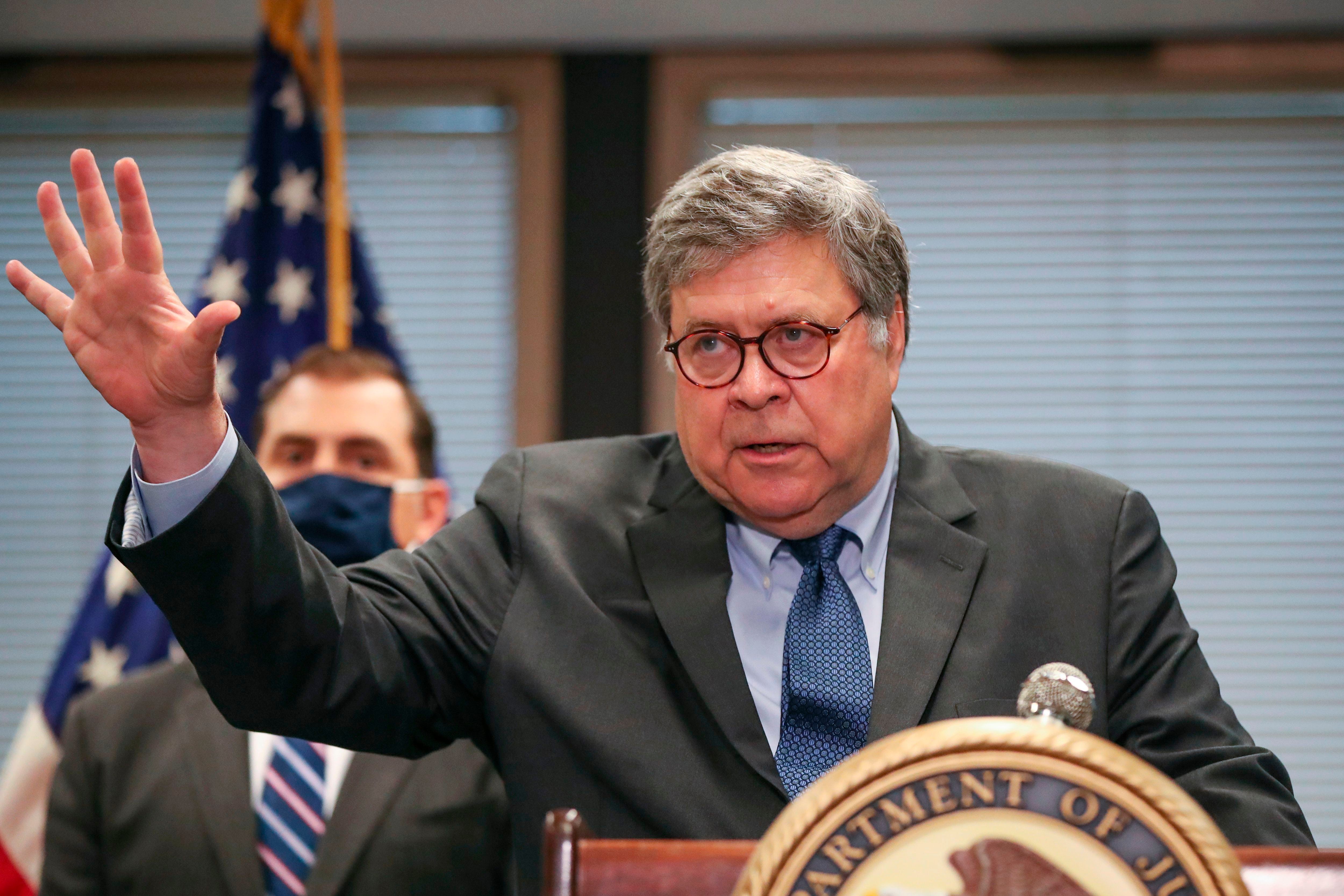 U.S. Attorney General William Barr on September 9, 2020, in Chicago, Illinois.