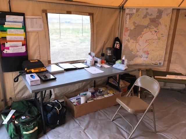 Tallmadge Fire Chief Mike Passarelli volunteered during his vacation to help with the medical needs of fire crews in Oregon in August who were battling wildfires. He lived in a tent and slept on a cot.