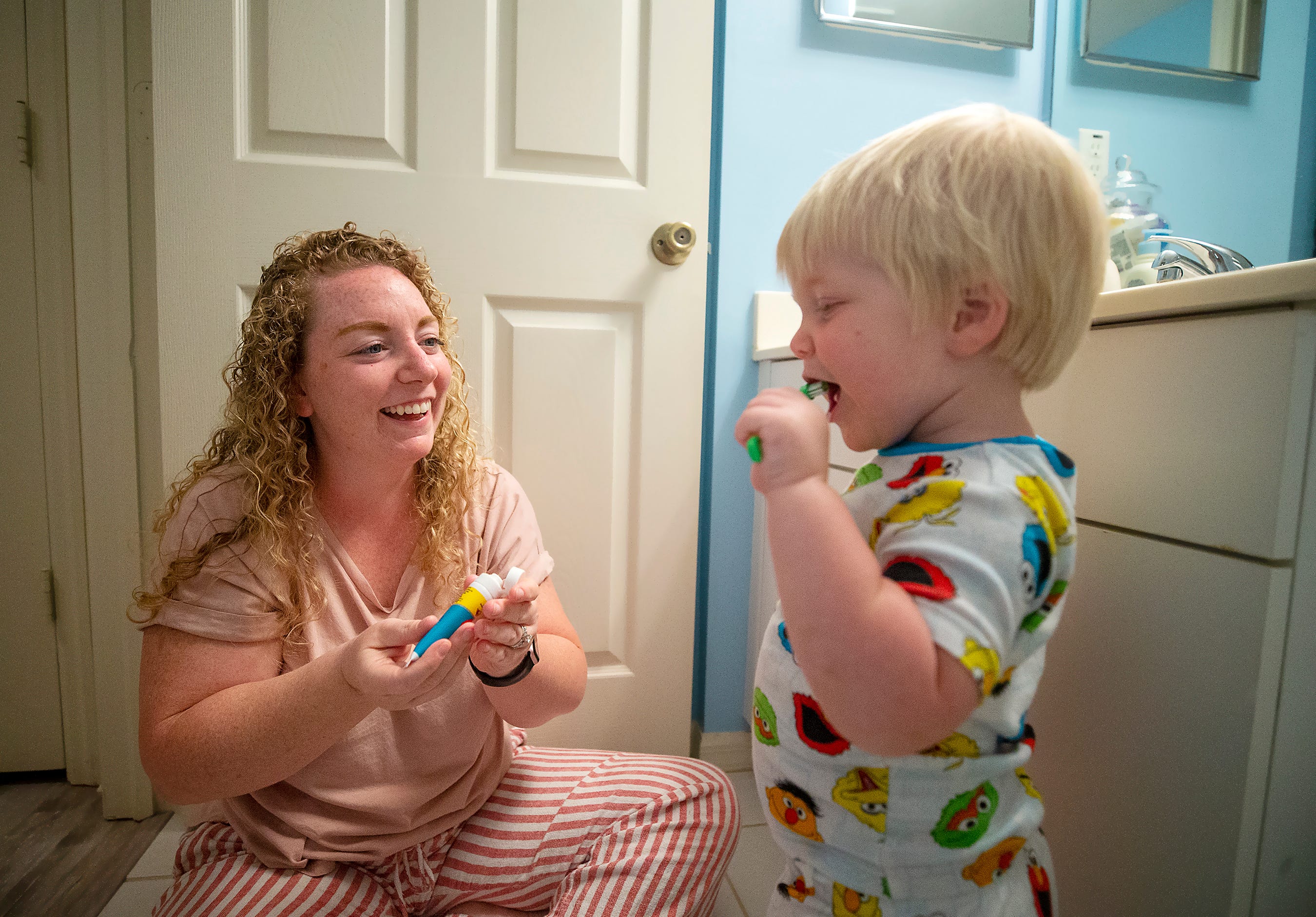 Chelsea Lukosavich taught Jack to brush his teeth while he stayed with her and her husband in May. "He's pretty smart and picks things up quickly," Lukosavich said.