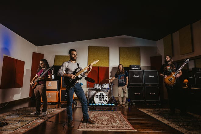 Fort Myers rock band The Electric Mud in the studio