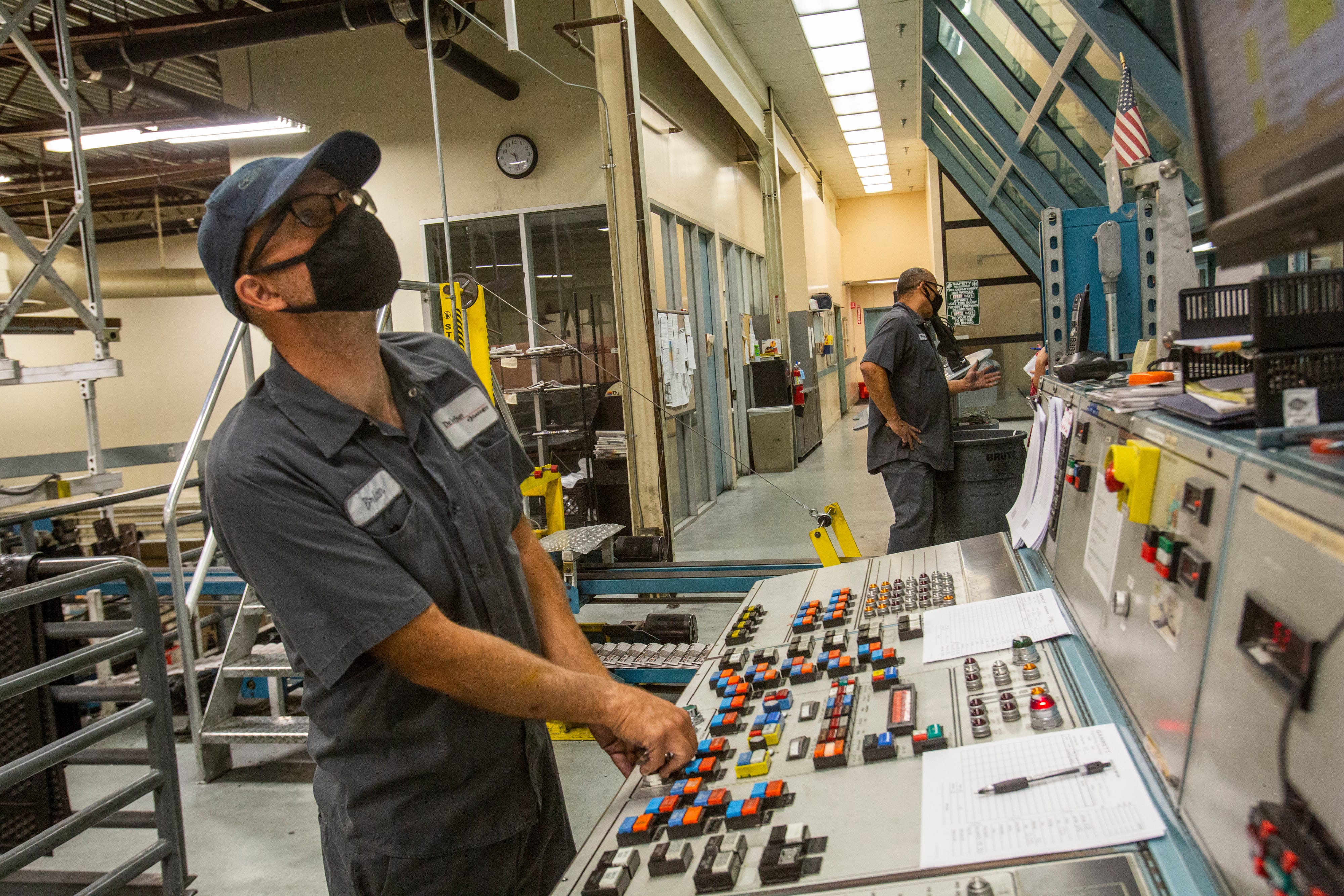 Senior press operator Brian Wheeler begins a printing "run" during the last week of the German presses being used in Palm Springs. The Desert Sun will cease to print locally. 