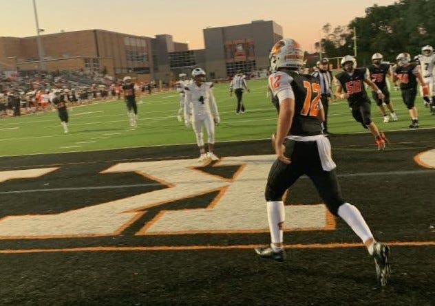 Jackson Kuhn spent plenty of time in the end zone, accounting for four first half Anderson touchdowns Sept. 18, 2020.