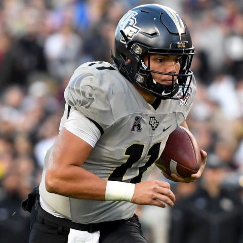 Central Florida quarterback Dillon Gabriel threw f