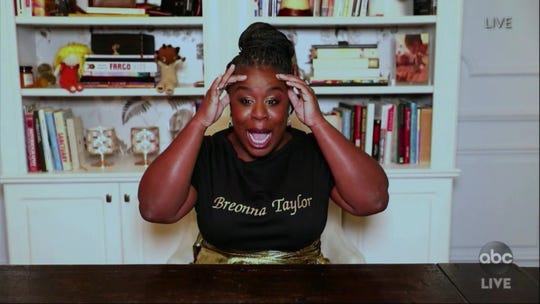 Uzo Aduba, seen via Zoom accepting her Emmy for her portrayal of Shirley Chisholm in 'Mrs. America,' played Phoebe in a Zoom table read of a 'Friends' episode with an all-Black cast.
