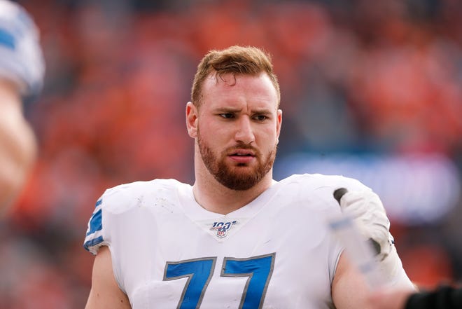 Detroit Lions center Frank Ragnow before the game against the Denver Broncos at Empower Field at Mile High, Dec. 22, 2019.