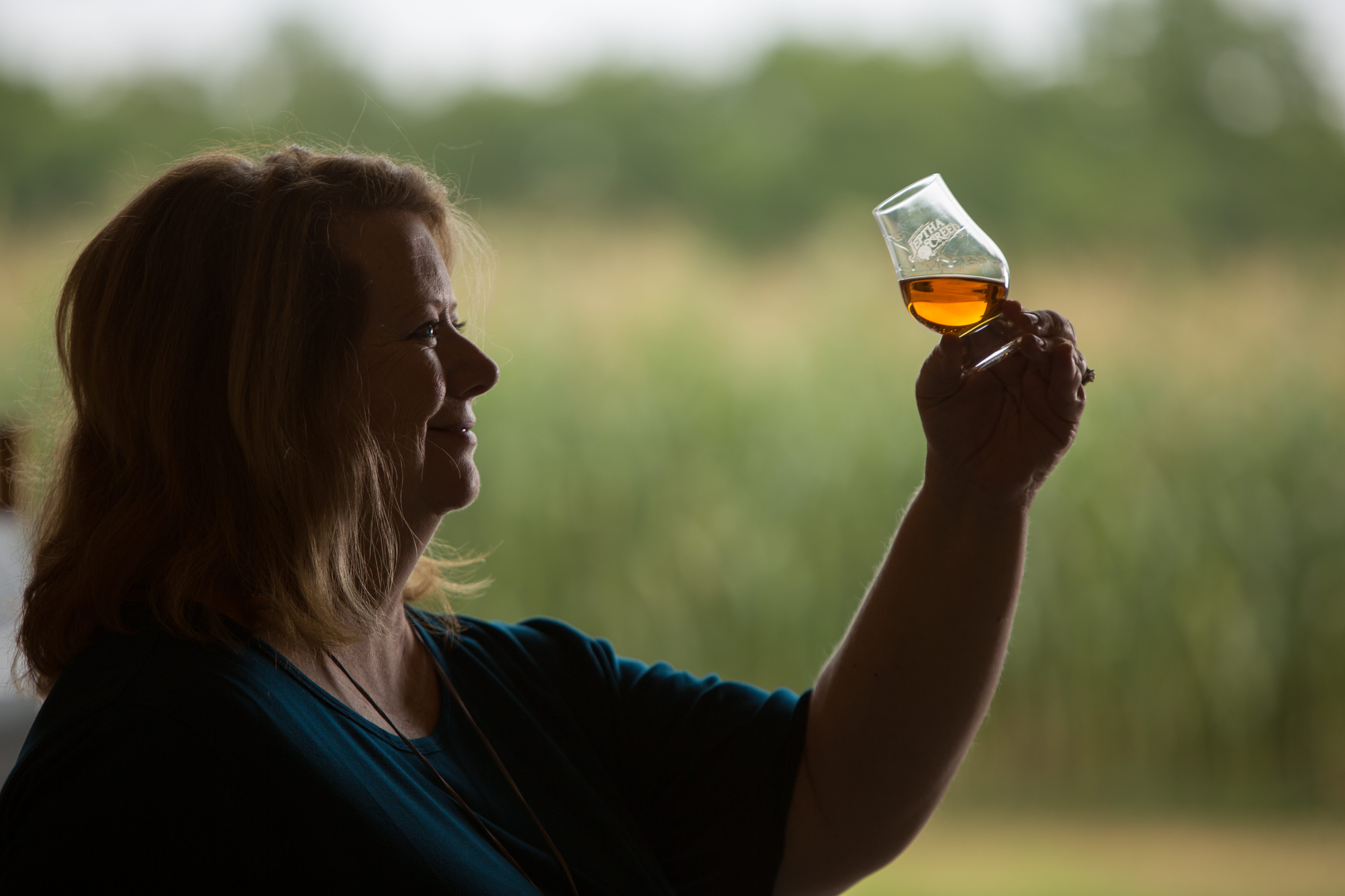 Joyce Nethery with Jeptha Creed Distillery.